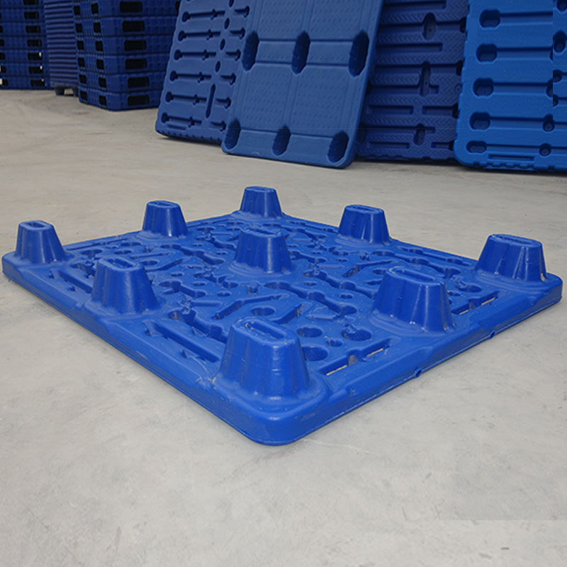 全新料单面九脚平板托盘塑料托盘叉车托盘超市地堆防潮仓库地台板