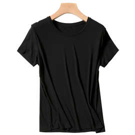 夏季薄款兰精莫代尔宽松T恤纯色男女孩童短袖儿童上衣大码