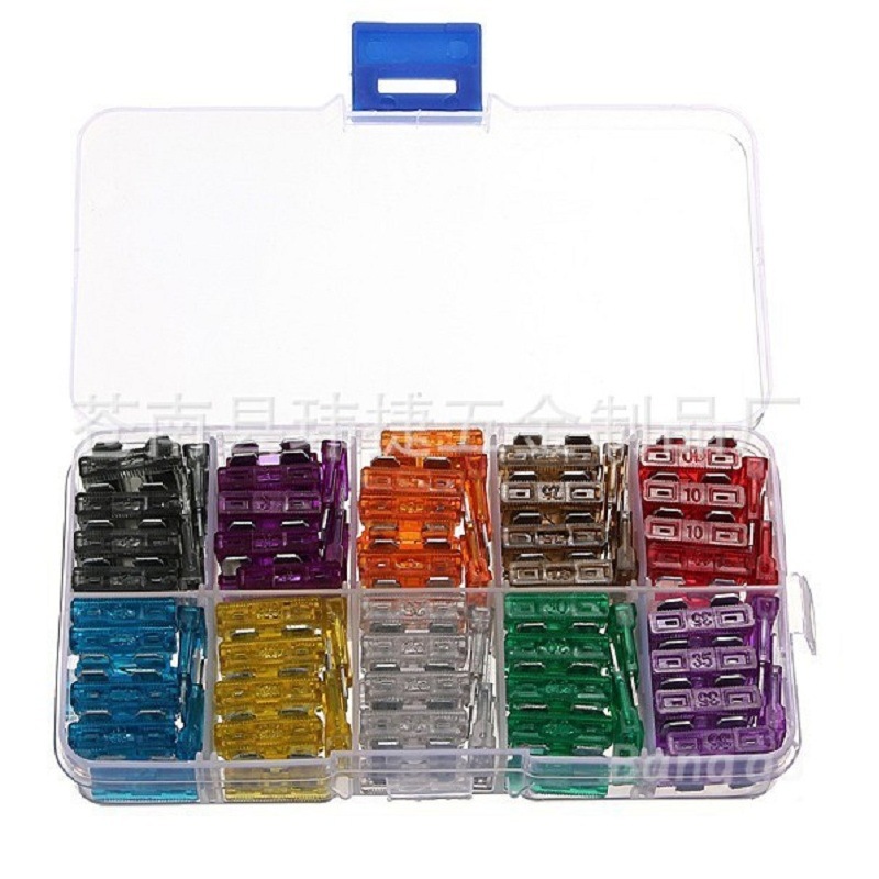 跨境货源 100pcs汽车中号插式保险片保险丝套装盒装 车用 保险丝