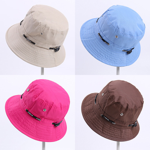 Fisherman Hat Women's Korean Version Solid Color Breathable Fashion Camouflage Sunshade Basin Hat Spring and Summer Sun Protection Reversible Sun Hat
