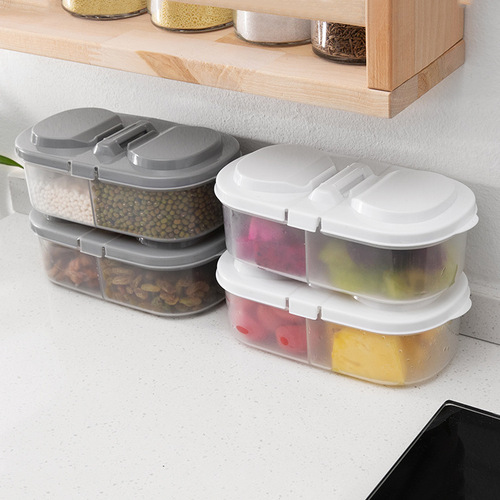 Plain double grid buckle sealed jar storage jar home kitchen refrigerator storage storage box food storage storage