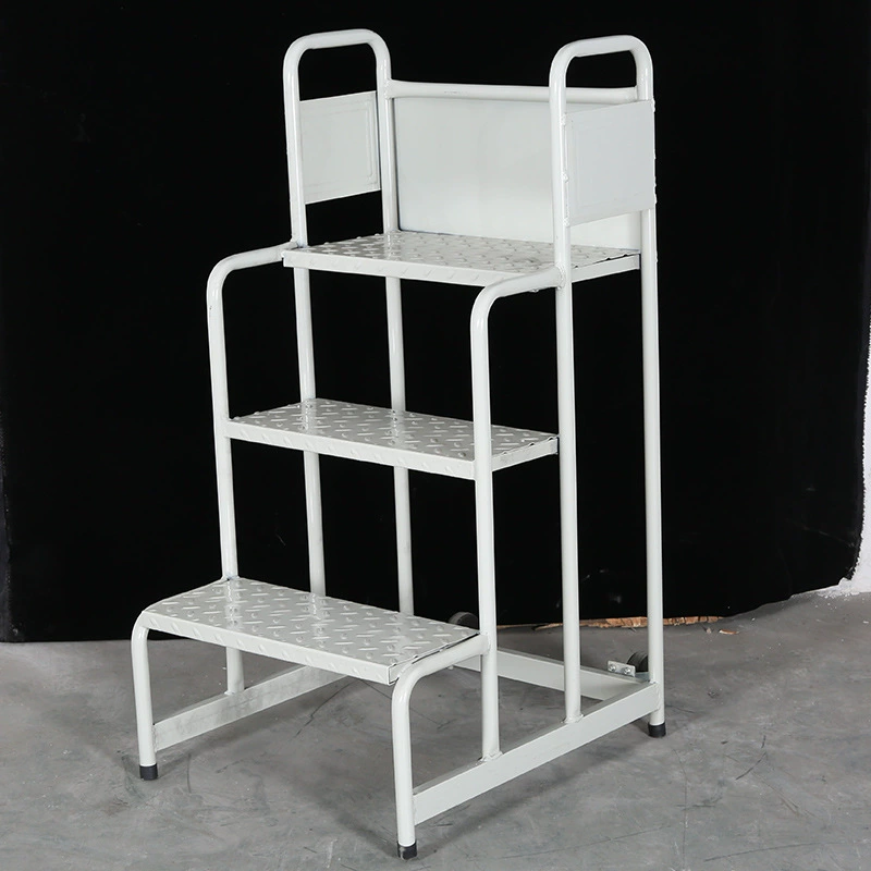 Подниз по домашней лестнице на складе производителя Erfa 3 ступенчатая металлическая лестница на грузовом лифте с поручнями