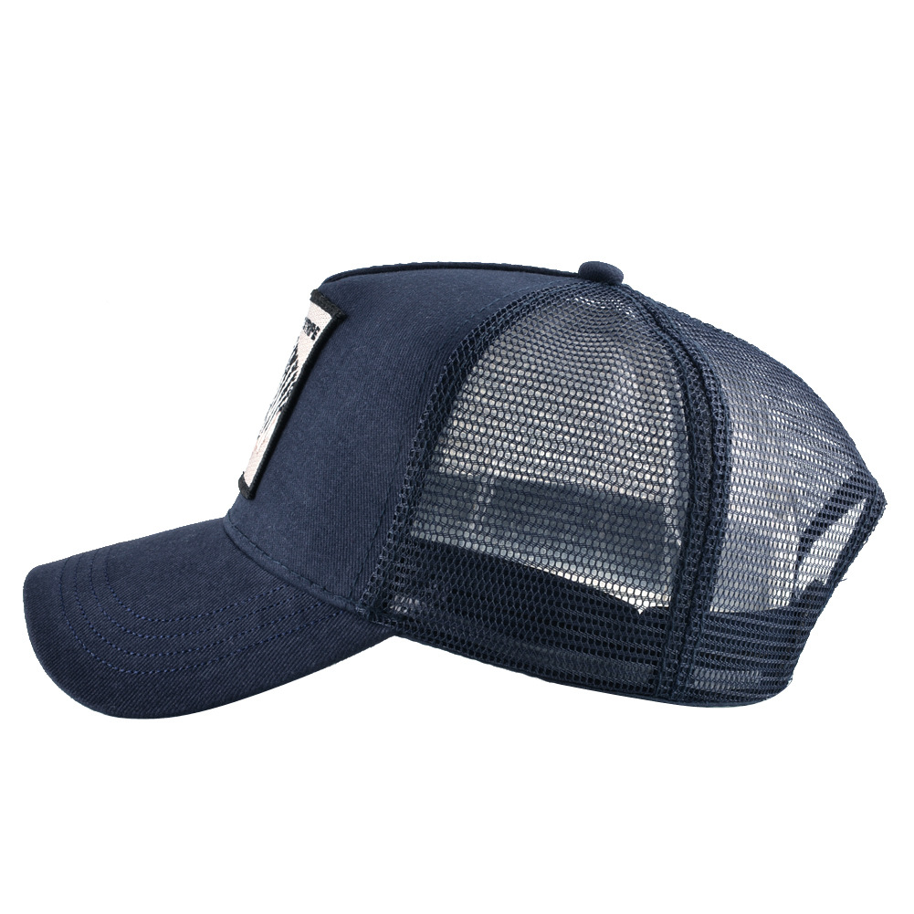 Animal Patch Color Block Baseball Cap Embroidered Truck Driver Hat Mesh Sun Hat For Men_voghion.com
