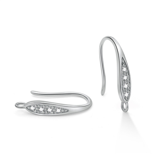S925 sterling silver ear hooks with diamond ear hooks earrings jewelry gold-plated handmade DIY earrings accessories factory direct sales wholesale