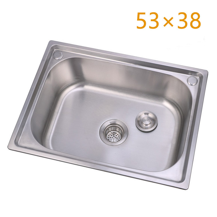 Fábrica al por mayor 304 fregadero de acero inoxidable fregadero de la cocina fregadero cepillado mesa de lavado de vegetales piscina cuenca única cuenca de lavado de vegetales