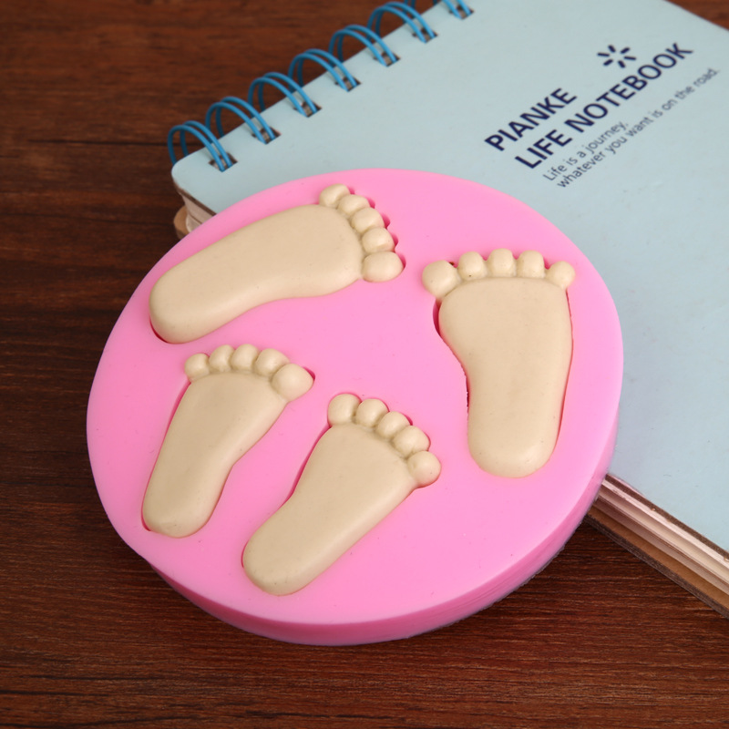 Baby Baby little feet flip sugar cake silicone mold diy baking chocolate cake mold flip sugar tool