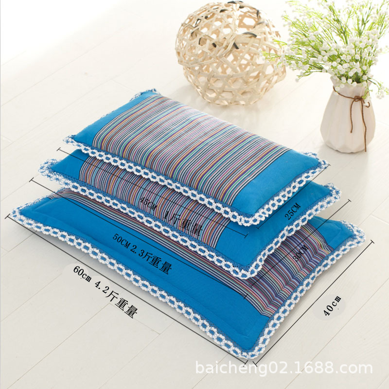 展会销跑量老粗布小花边枕头套 儿童宝宝婴儿枕芯套花草枕皮