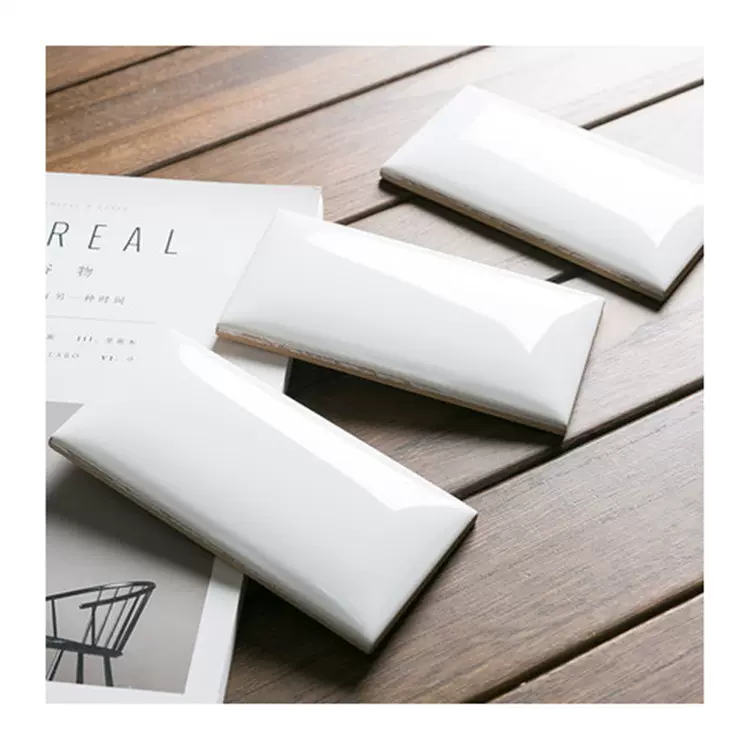 外贸出口小胖子面包砖奶茶店小白砖厨房卫生间墙砖75×150釉面砖