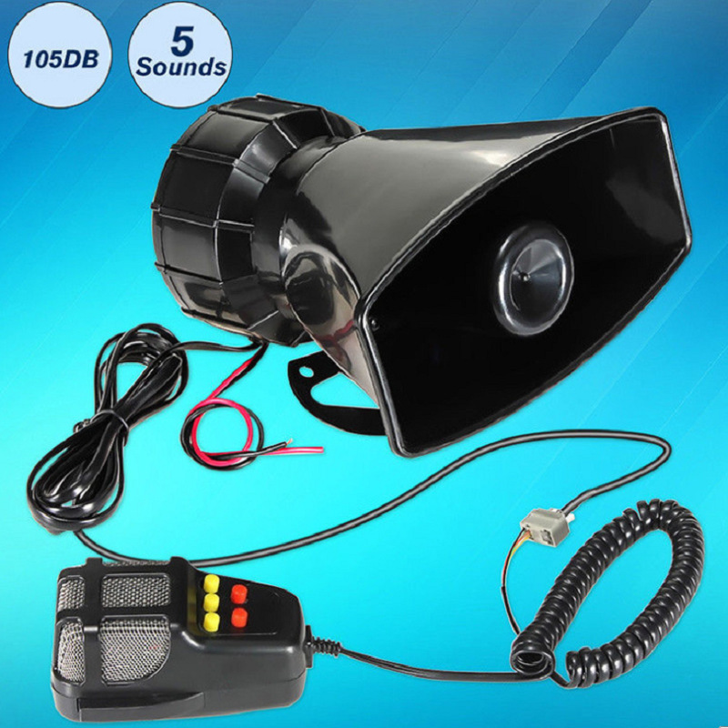500 car square mouth five-tone alarm horn 12v alarm loudspeaker yacht loudspeaker