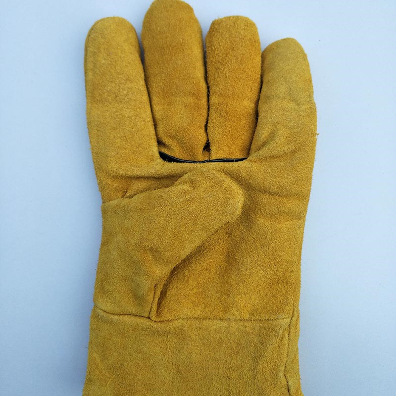 牛皮电焊劳保手套10.5英寸带棉防高温隔热手套厂家批发亚马逊跨境