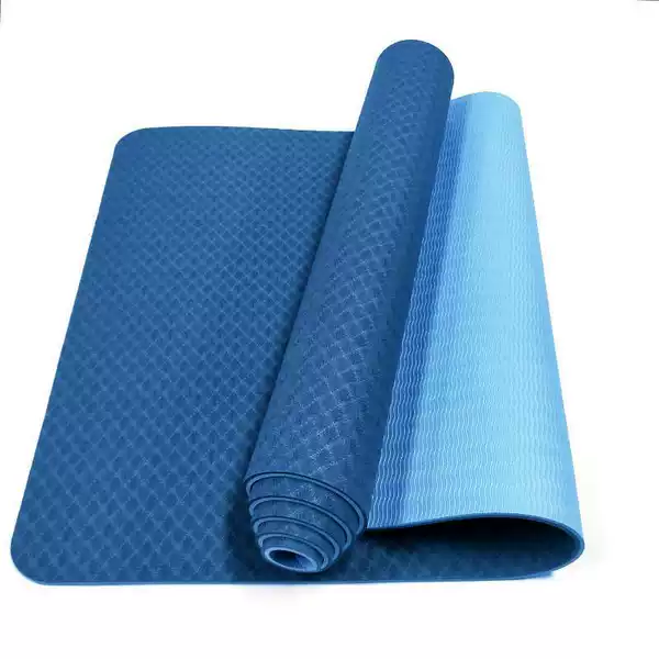Factory price wholesale double built-in anti-tear layer tasteless high rebound polyester cotton yoga mat