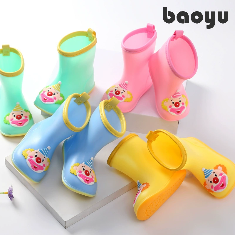 Оптовая Продажа с фабрики детские резиновые сапоги, четыре сезона, детский легкий мультяшный клоун От 1 до 3 лет Мальчики 2 детские резиновые сапоги женские