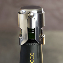 不锈钢香槟酒塞厂家酒瓶密封器保鲜塞双扣防滑气泡跨境长嘴香槟塞