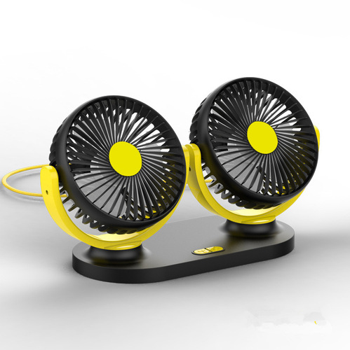 Car Fan 12V24V Truck Bus Dual-Head Fan Cooling High Windforce USB Powered Fan Manufacturer Exclusive