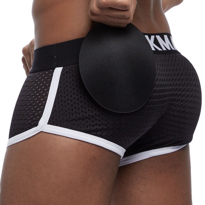 JOCKMAIL nuevo frontal de malla convexa espalda cadera-Levantamiento de los hombres calzoncillos de boxeador acolchado esponja cadera-Levantamiento de cadera boxeador
