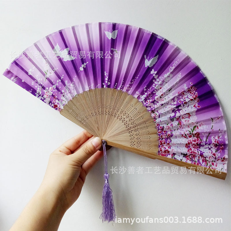 Ventilador estilo chino estilo antiguo estilo de las mujeres estilo japonés pequeño paño retro estilo de verano baile plegable clásico traje antiguo ventilador plegable