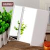 Cross -border square three -sided folding makeup mirror girl portable dressing mirror makeup counter desktop folding makeup mirror