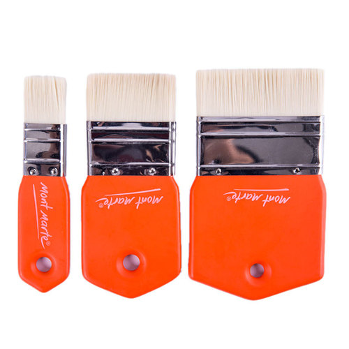 Montmartre nylon hair template brush, wide head, not easy to shed hair, 3 painting shading brushes, wall painting, hand-painted short handle painting brushes