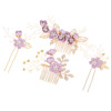 Hair accessory for bride, blue Chinese hairpin, hairgrip, flowered