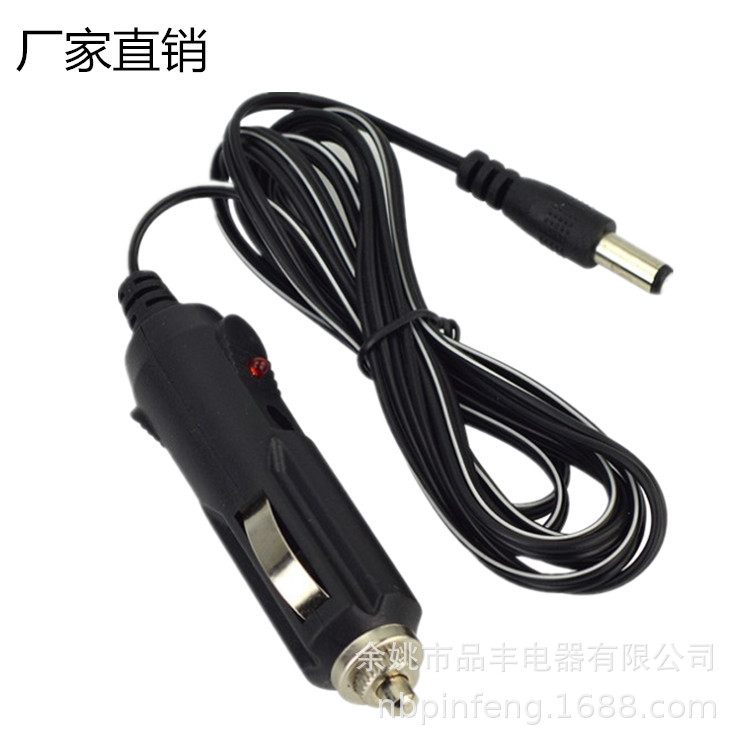 供应 DC5521插头点烟器电源线    美式点烟器带指示灯电源线