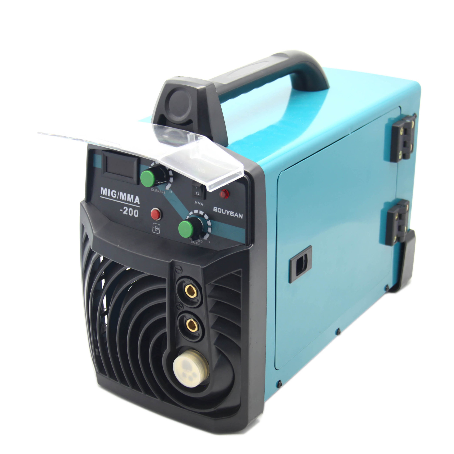 MIG-200A气保焊手工焊两用机MIG200塑料面板翻盖防水设计40-180A