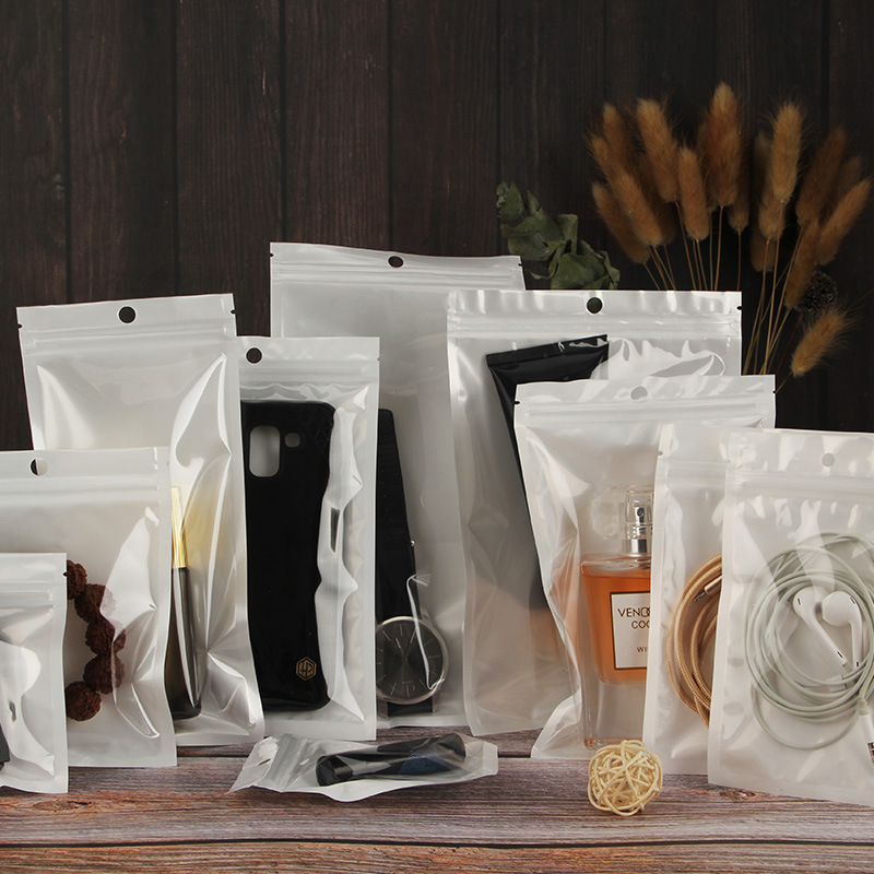 Ziplock bolsa de película de perlas yin y yang bolsa de hueso bolsa de plástico translúcido máscara bolsa de embalaje bolsa de cremallera sellada impresión