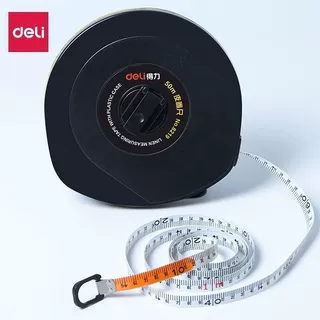 得力皮尺测量尺双公制刻度玻璃纤维工程皮卷尺户外圈尺木工刻度