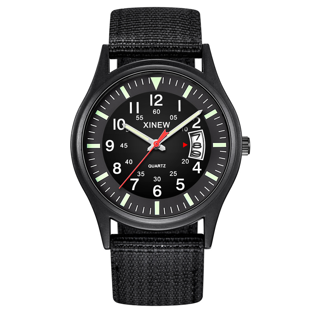 XINEW marca reloj de los hombres de moda correa de nylon reloj de comercio exterior nuevo calendario reloj de cuarzo reloj deportivo estudiante
