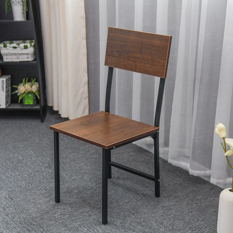 1 скандинавский простой черный орех цвет сталь и дерево бытовой обеденный стул квадратный стул со спинкой