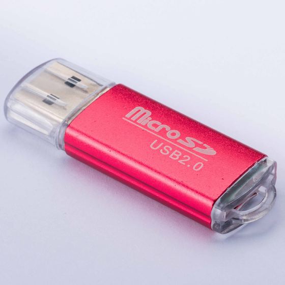 Factory wholesale aluminum alloy bright color USB2.0 computer card reader microSD/TF card/mobile phone memory card