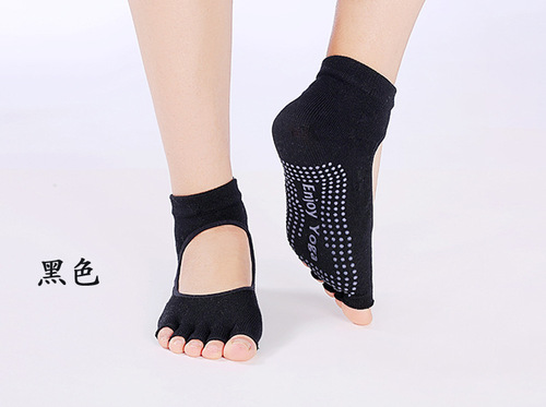 New yoga socks open toe anti-slip glue professional five-toe socks for women with open toes pure cotton split-toe socks cross-border wholesale
