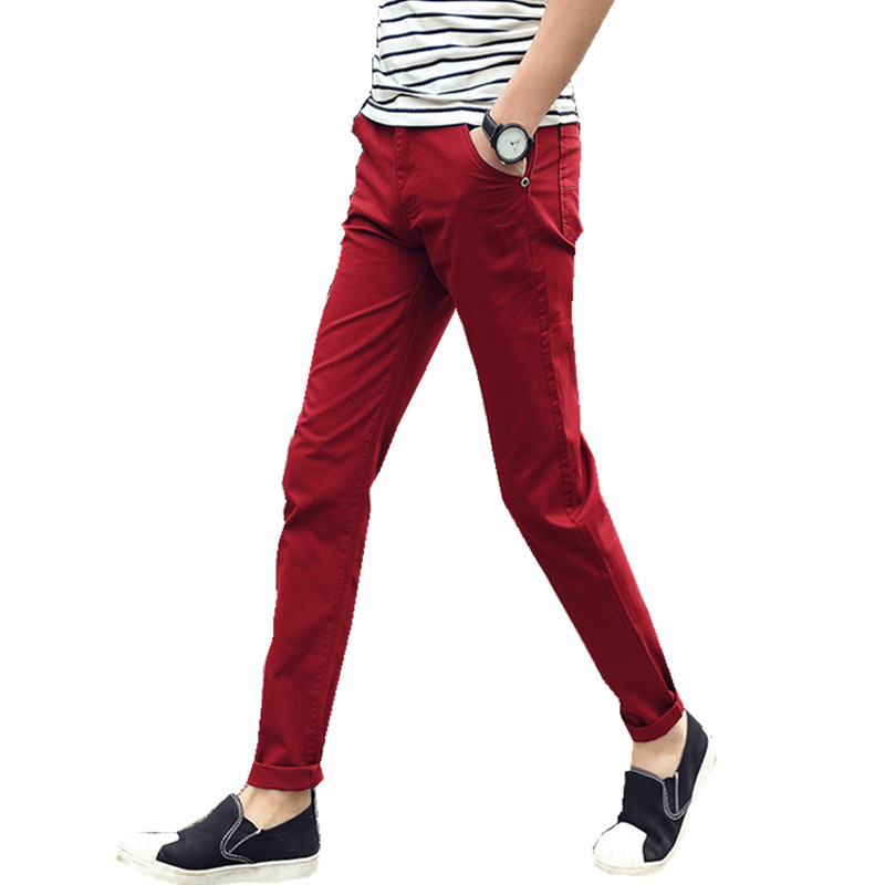 Dios estilo 919 súper popular pantalones casuales de los hombres slim fit pequeño recto multicolor juventud pantalones casuales calidad bajo precio suministro