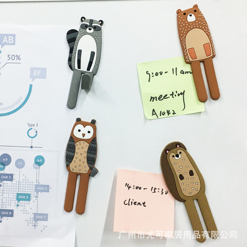 Daily Home Cute Nordic Animal Magnetic Refrigerator Magnet Hook Nail-free Decorative Home Small Objects Hook