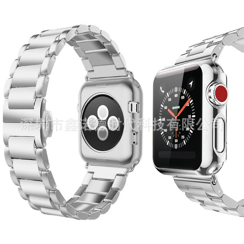 Подходящий для Apple 7-го поколения Саньчжу бабочка блок ремешок Apple6/SE нержавеющая сталь браслет нержавеющая сталь пояс Саньчжу
