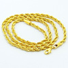 Foreign trade heat sales 3/4/5/mm twist rope twist necklace plating 24K real gold necklace JP899