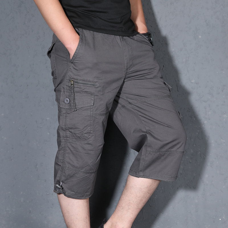 Summer Thin Loose Shorts Men's Capri Pants Casual Pants Extra Large Size Middle-aged Pants Men's Capri Pants