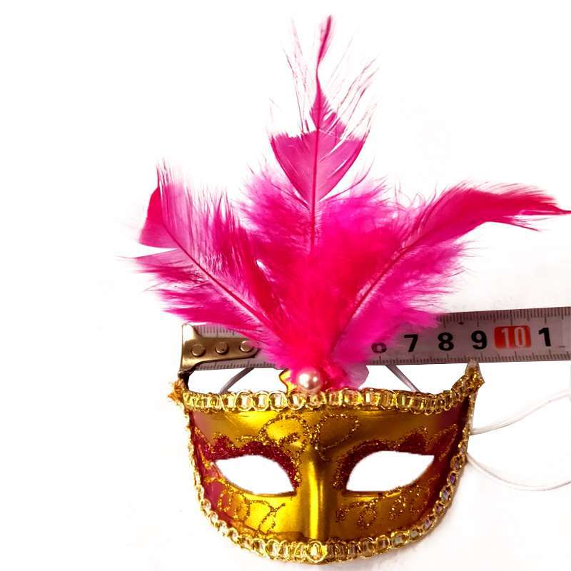 Máscara de plumas de princesa miniatura para disfraces, decoración de muñecas, juguete infantil, máscara pequeña, venta al por mayor
