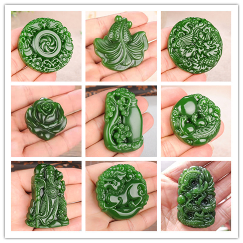 High-Quality Imitation Xinjiang Green Jade from Outer Mongolia, Spinach Green Pixiu Pendant, Instant Wealth Jade Pendant, Live Streaming Wholesale in Stock