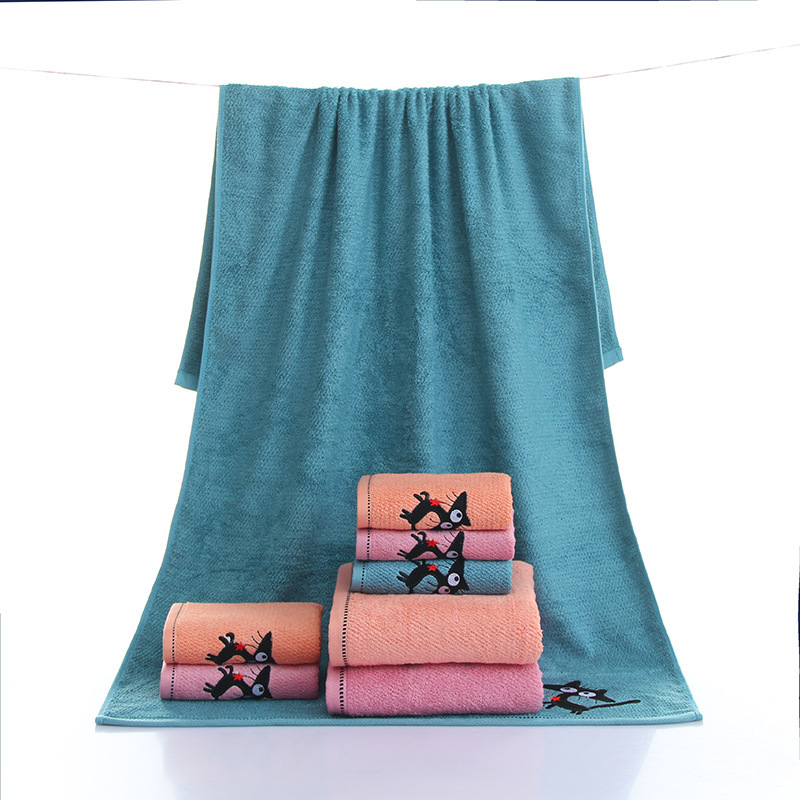 Bamboo fiber bath towel cartoon embroidered Tmall 140*70cm thick 500g bamboo charcoal fiber facial towel embroidered bath towel Bamboo fiber bath towel cartoon embroidered Tmall 140*70cm thick 500g bamboo charcoal fiber facial towel embroidered bath towel