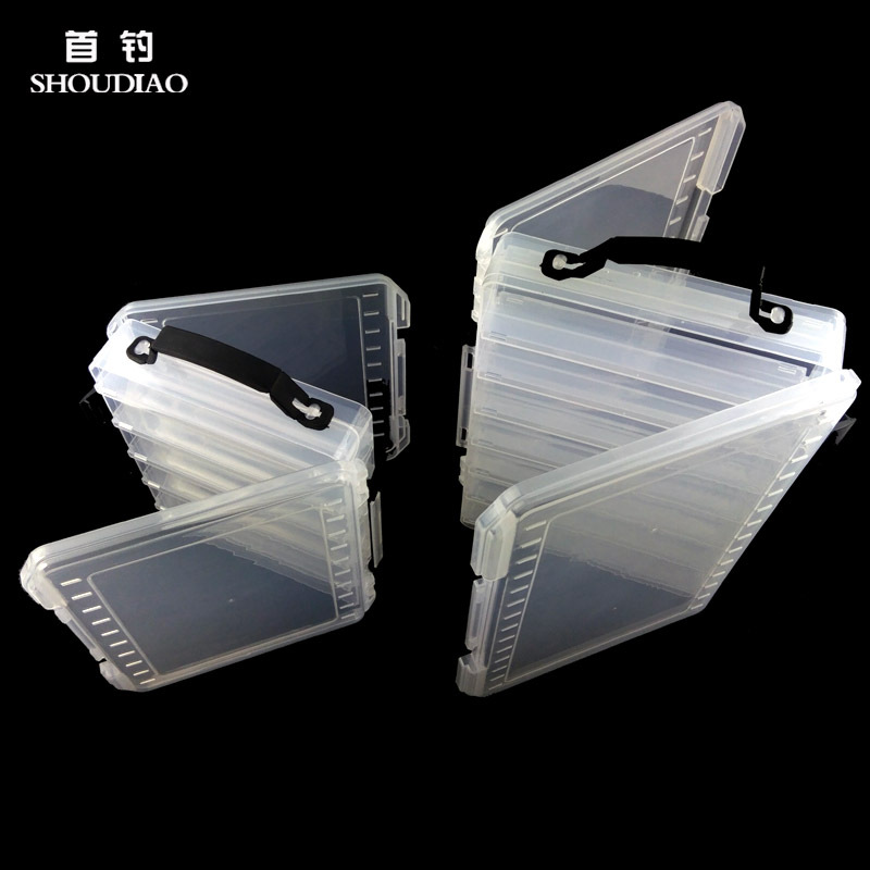 Cross -border double -sided road bait box hand ticked fish bait box large wood shrimp fake bait box double -layer wood shrimp bait box fishing gear 2
