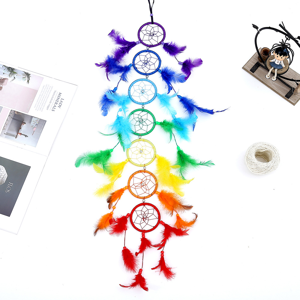 Creative Colorful Dream Catcher Handmade Indoor Hanging Decoration Home Decor Craft Wind Chime_voghion.com