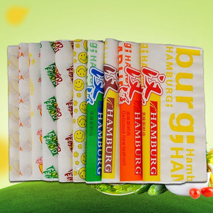 Sale of hamburger paper disposable film baking packaging chicken roll rice ball packaging paper oil-absorbing oil-proof rice ball hamburger paper