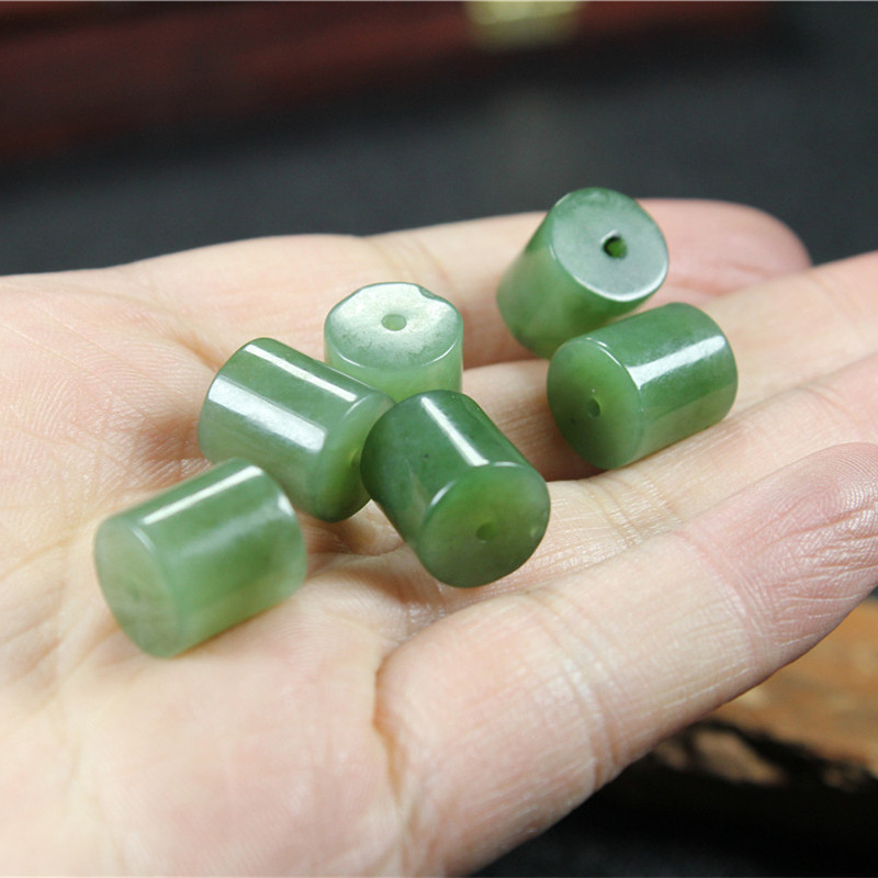 Hetian Jade Jasper Bucket Beads Handmade DIY Jade Accessories Buddha Beads Bracelet Necklace Pendant Pendant Semi-finished Products