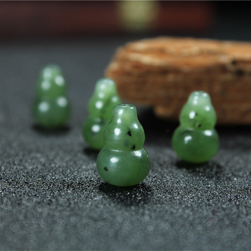 Hotan Jade Jasper Little Gourd Fulu Tiandi Hole Handmade DIY Accessories Bracelet Necklace Pendant Pendant