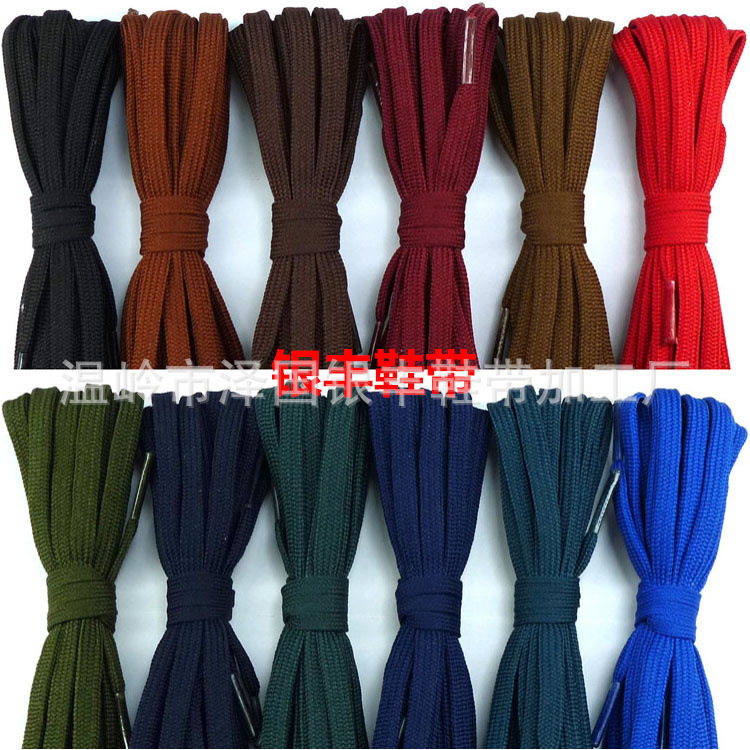 Polyester Narrow Small Flat Strap Width 0.6cm Leather Shoelaces Sneakers Shoelaces Casual Shoelaces Military Green Dark Blue Dark Ink Green Bright Red
