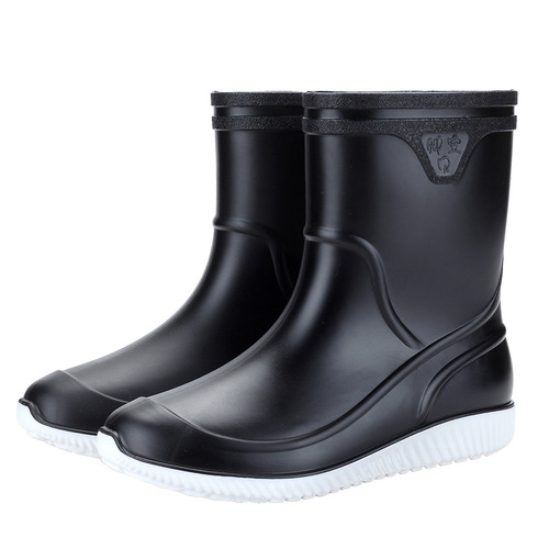 Cross-border non-slip waterproof rain boots men's mid-calf rain boots thickened plastic water shoes fishing kitchen car wash fishing water boots
