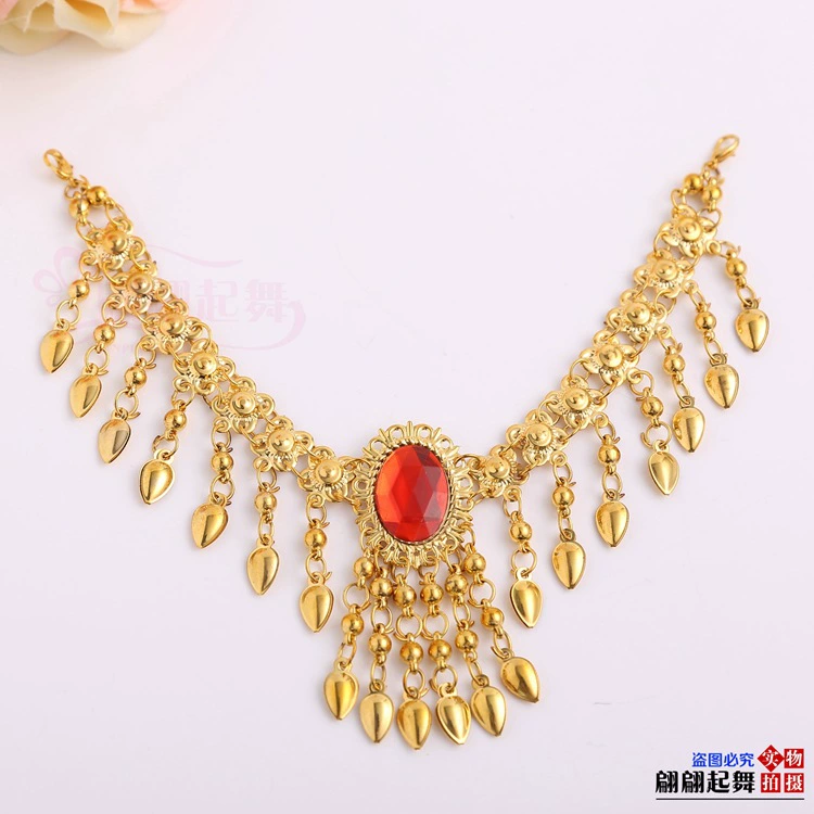 Новый стиль танец живота цепочка на голову аксессуары для индийских танцев сценическое представление цепочка на голову ювелирные изделия индийский танец драгоценный камень цепочка на голову