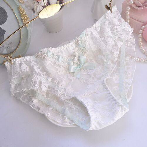Long-term supply of Japanese style small fresh transparent flash full lace princess embroidered triangle girl cute women's underwear