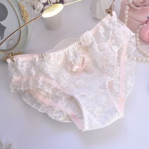 Long-term supply of Japanese style small fresh transparent flash full lace princess embroidered triangle girl cute women's underwear