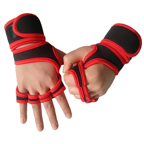 LOGO Fitness Gloves Wrist Support Equipment Lifting Silicone Protection Anti-Callus Protective Half-Finger Weightlifting Gloves